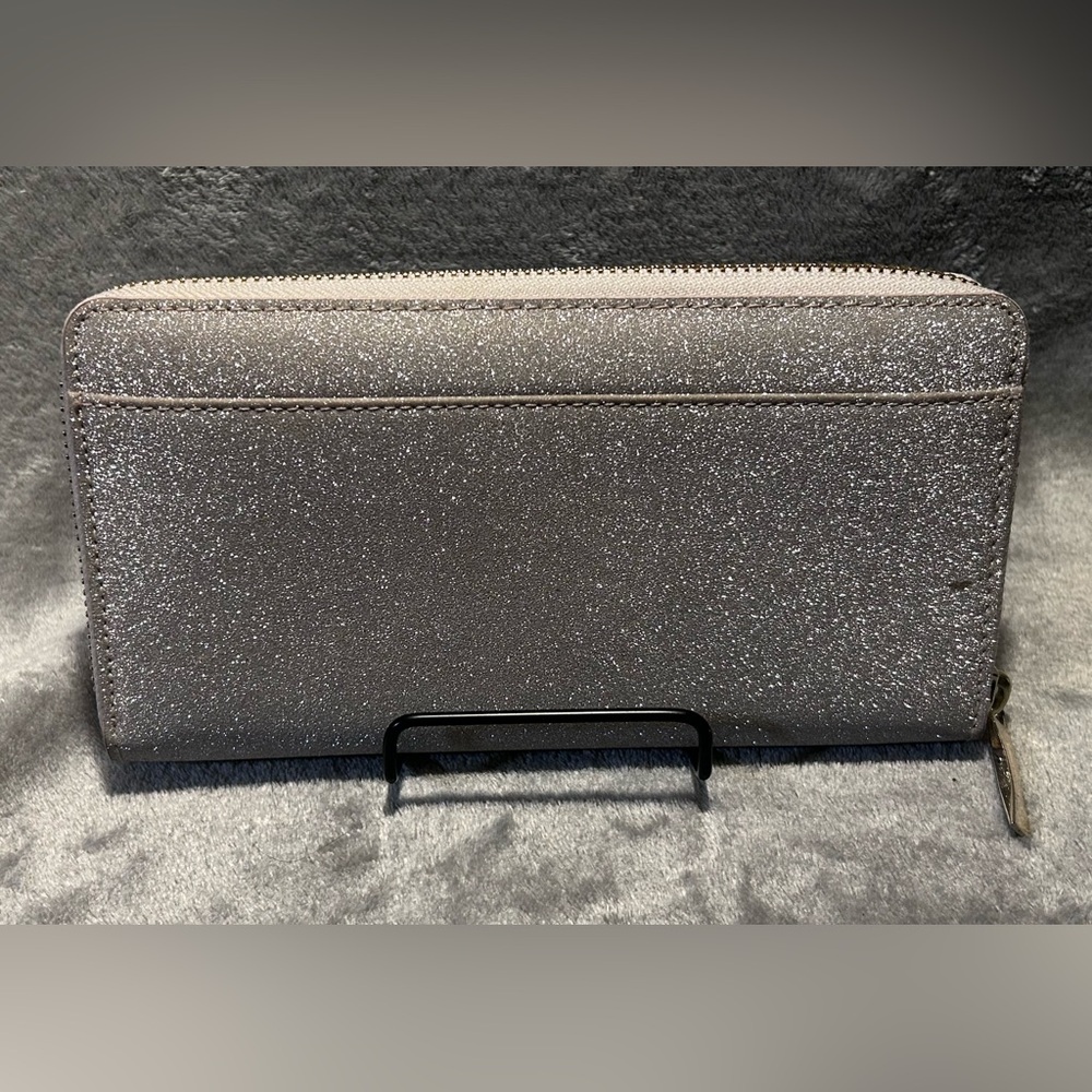 Kate Spade Joeley Large Silver Glitter Continental Wallet - Picture 5 of 12
